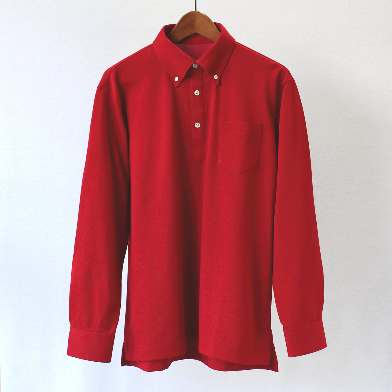 [480806] 32/2 Double Mercerized Supima Cotton Long Sleeve Pique Polo Shirt