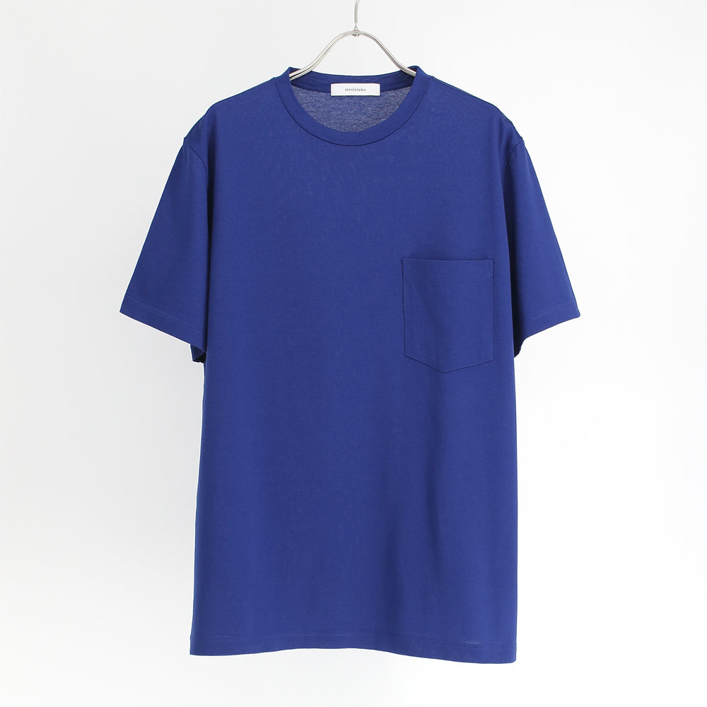 [480819] 32/2 Double Mercerized Supima Cotton Garment Washed Crew Neck Pocket T-Shirt