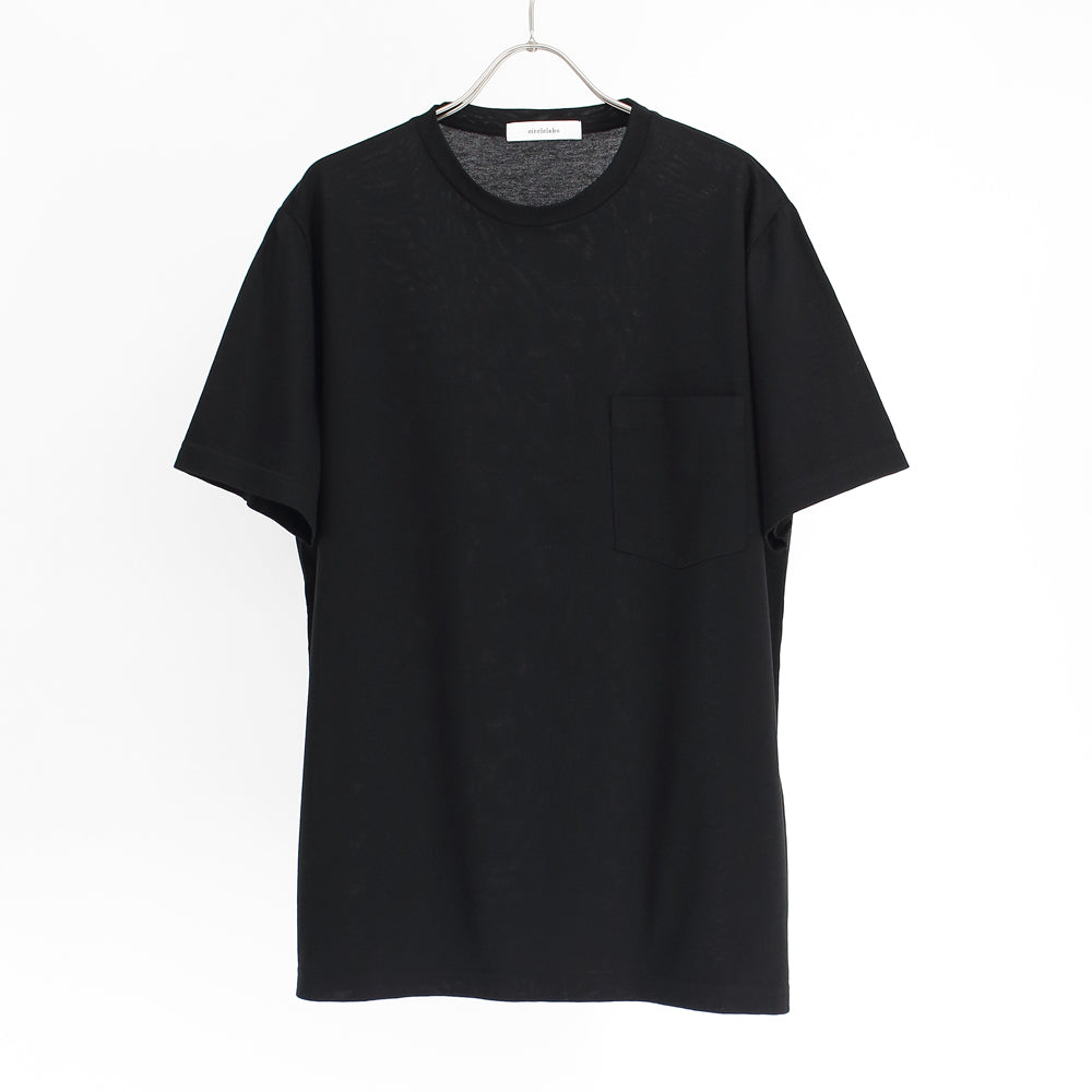[480819] 32/2 Double Mercerized Supima Cotton Garment Washed Crew Neck Pocket T-Shirt